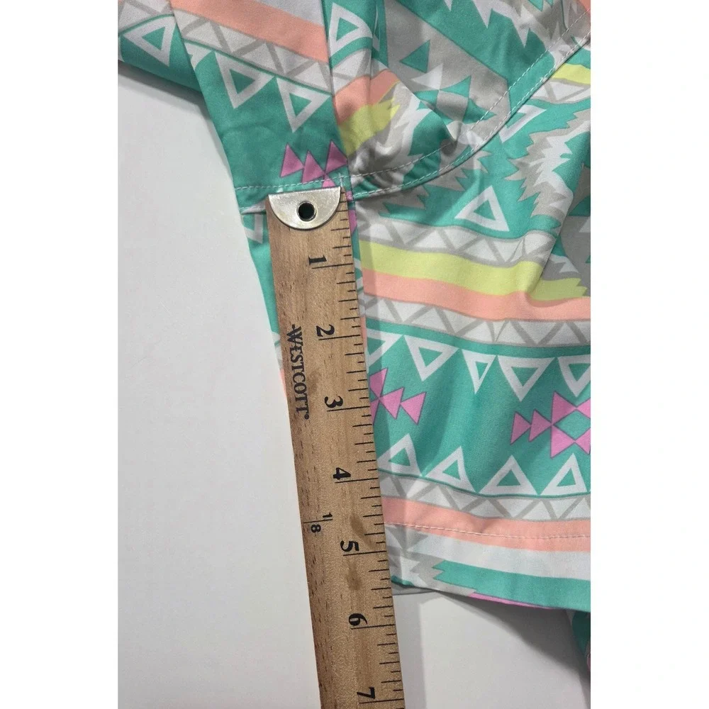 Chubbies‎ Mens Swim Trunks XL Teal Southwestern Geometric 5.5 Inch Inseam Shorts